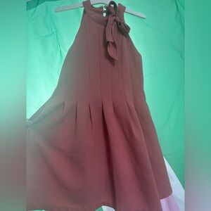 Pink Halter Dress with Bow